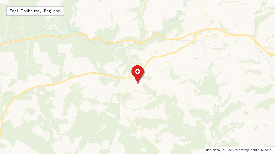 Street map of East Taphouse, England with location pin