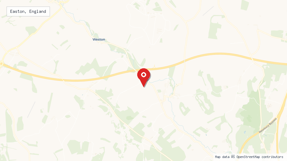 Street map of Easton, England with location pin