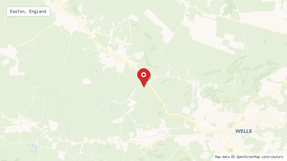 Street map of Easton, England with location pin