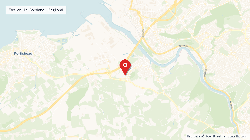 Street map of Easton in Gordano, England with location pin