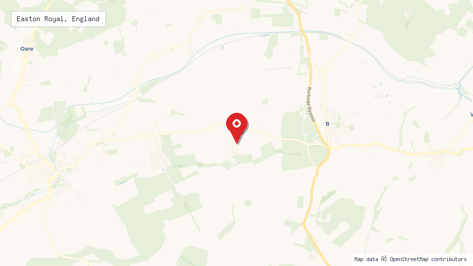 Street map of Easton Royal, England with location pin
