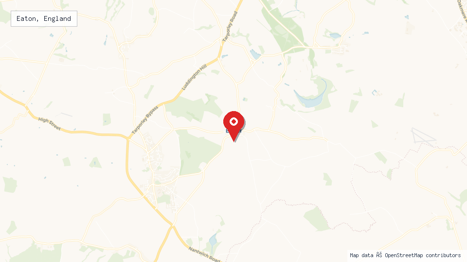 Street map of Eaton, England with location pin
