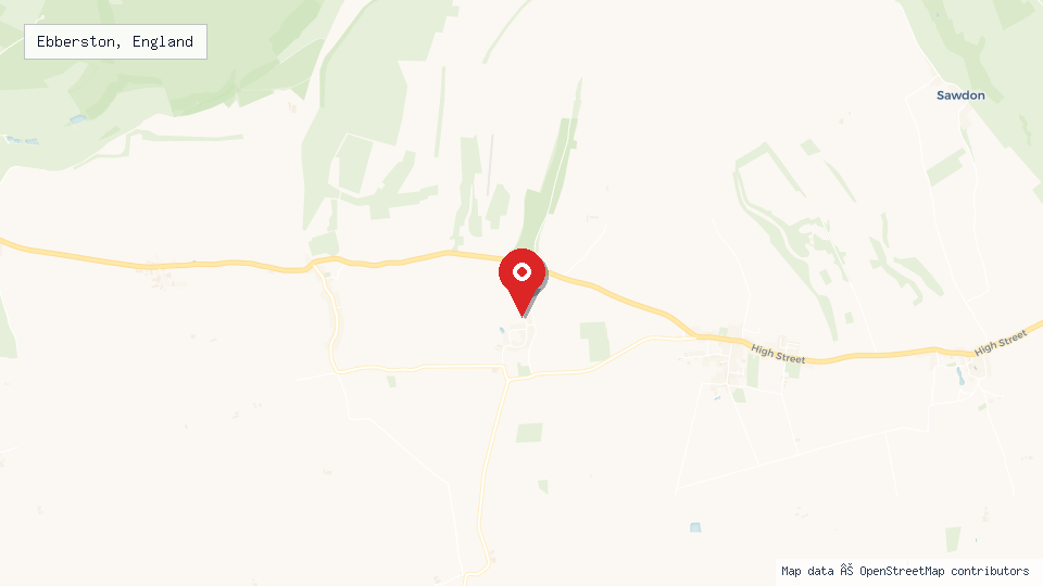 Street map of Ebberston, England with location pin