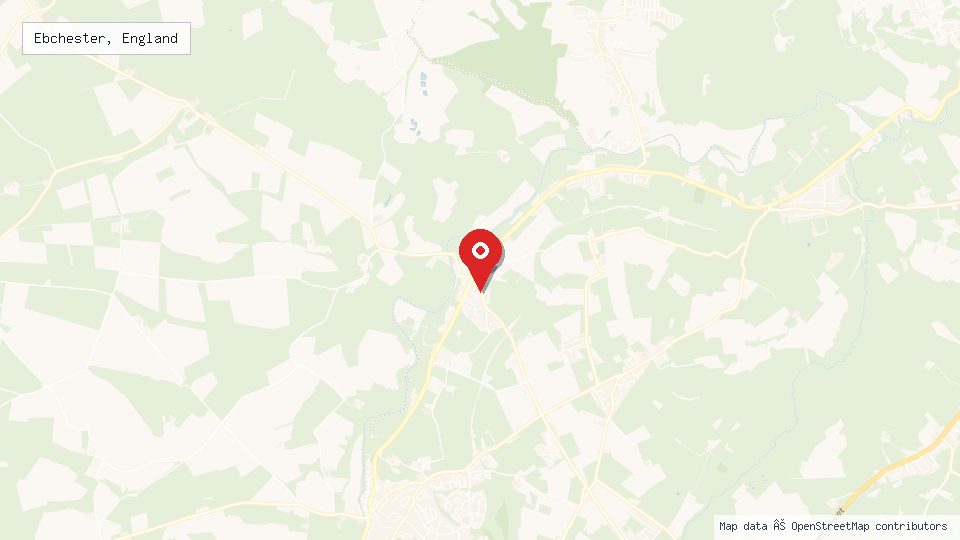 Street map of Ebchester, England with location pin