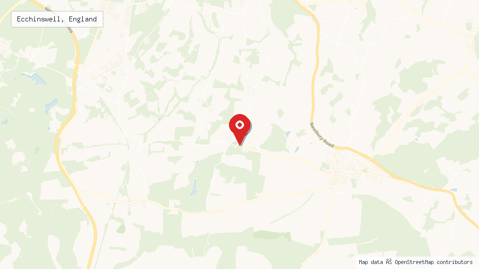 Street map of Ecchinswell, England with location pin