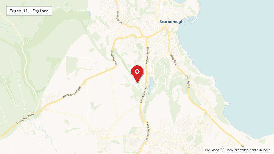 Street map of Edgehill, England with location pin