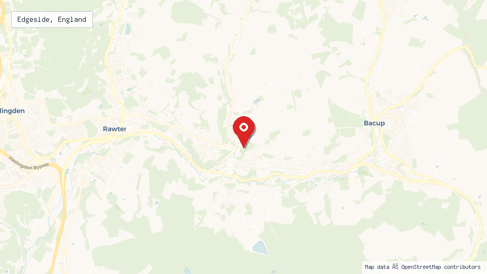 Street map of Edgeside, England with location pin