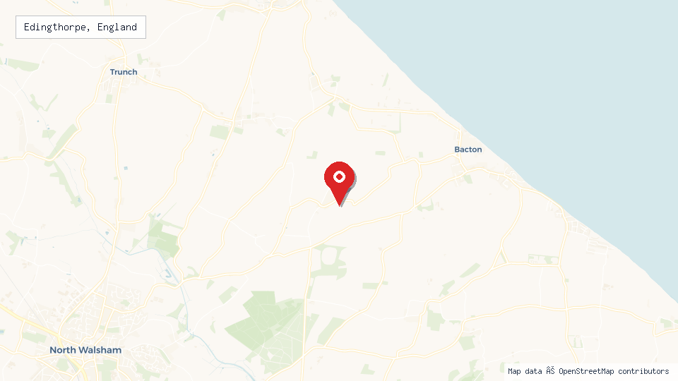 Street map of Edingthorpe, England with location pin