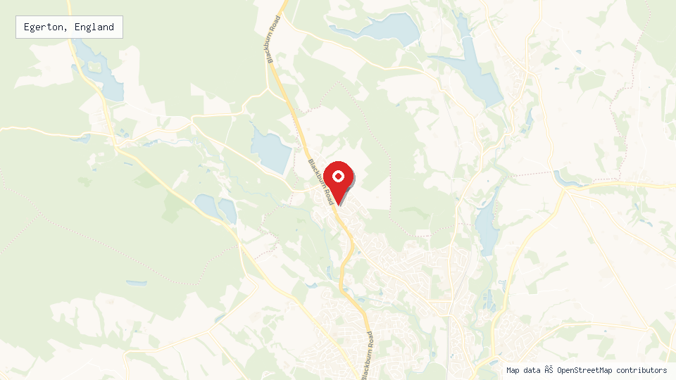 Street map of Egerton, England with location pin