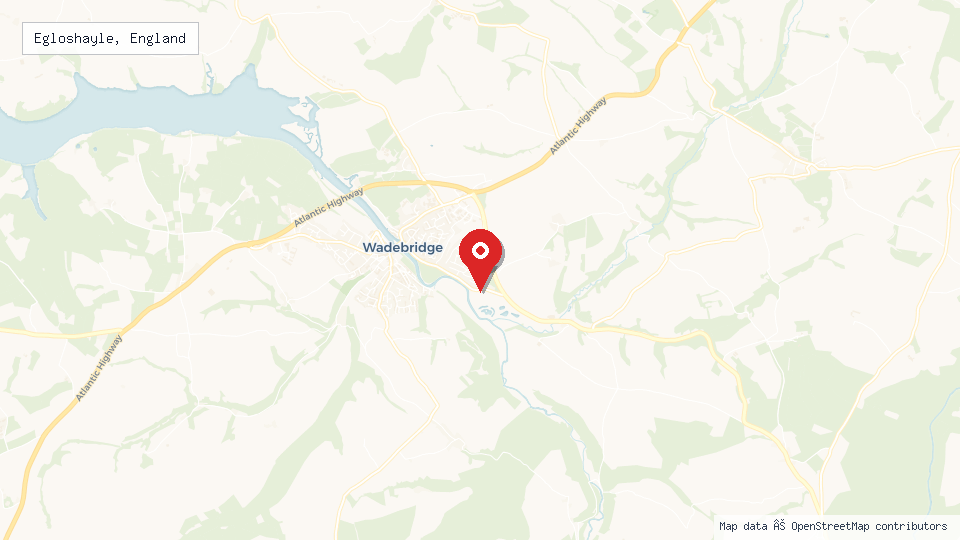 Street map of Egloshayle, England with location pin