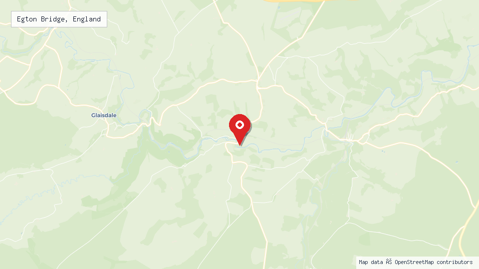 Street map of Egton Bridge, England with location pin