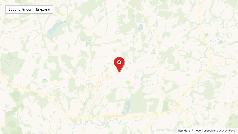 Street map of Ellens Green, England with location pin
