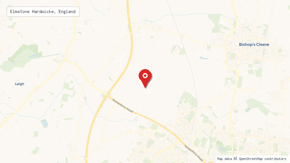 Street map of Elmstone Hardwicke, England with location pin
