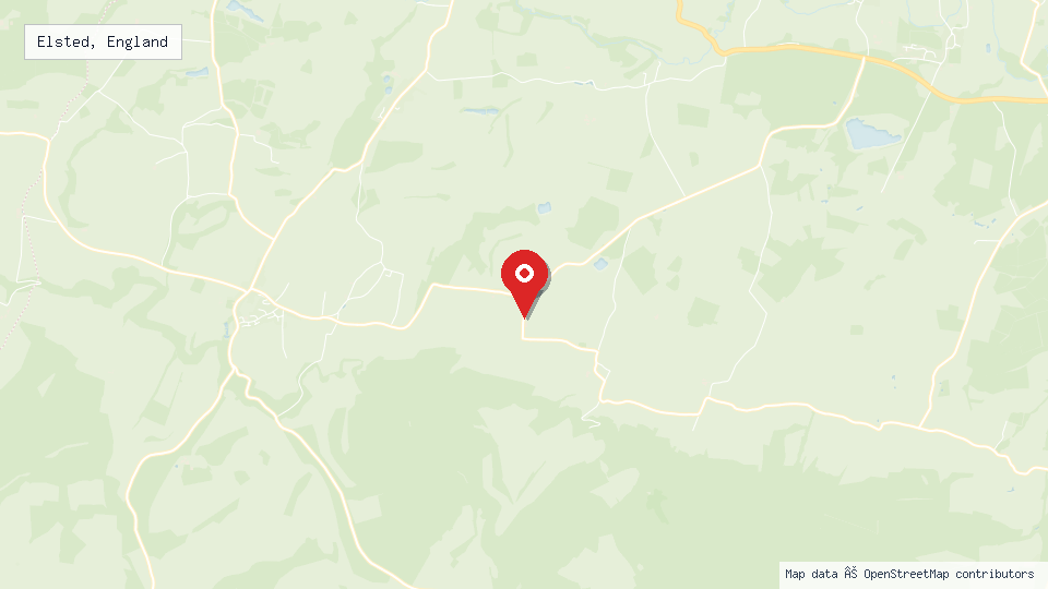 Street map of Elsted, England with location pin