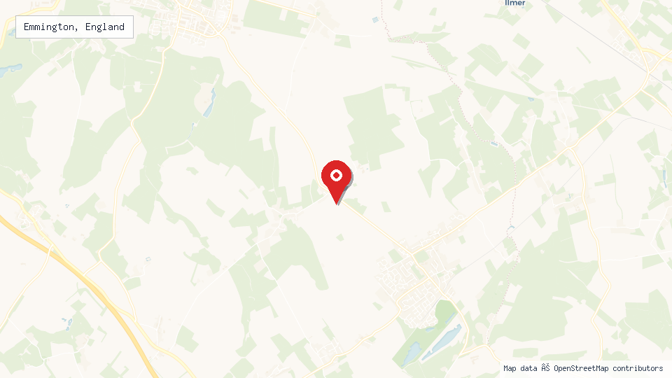 Street map of Emmington, England with location pin