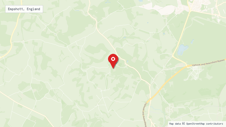 Street map of Empshott, England with location pin
