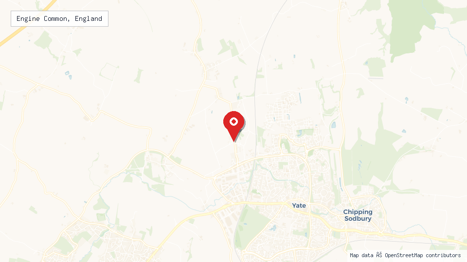 Street map of Engine Common, England with location pin