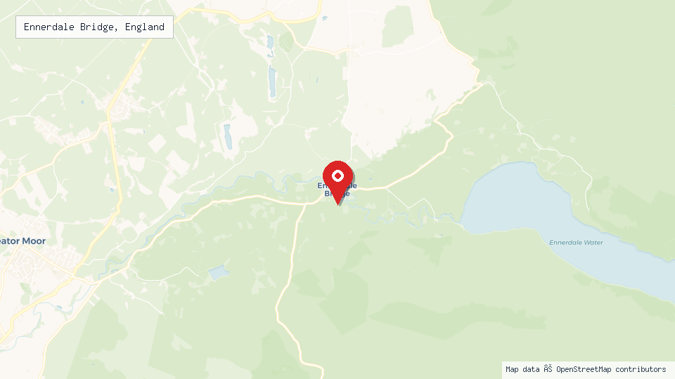 Street map of Ennerdale Bridge, England with location pin