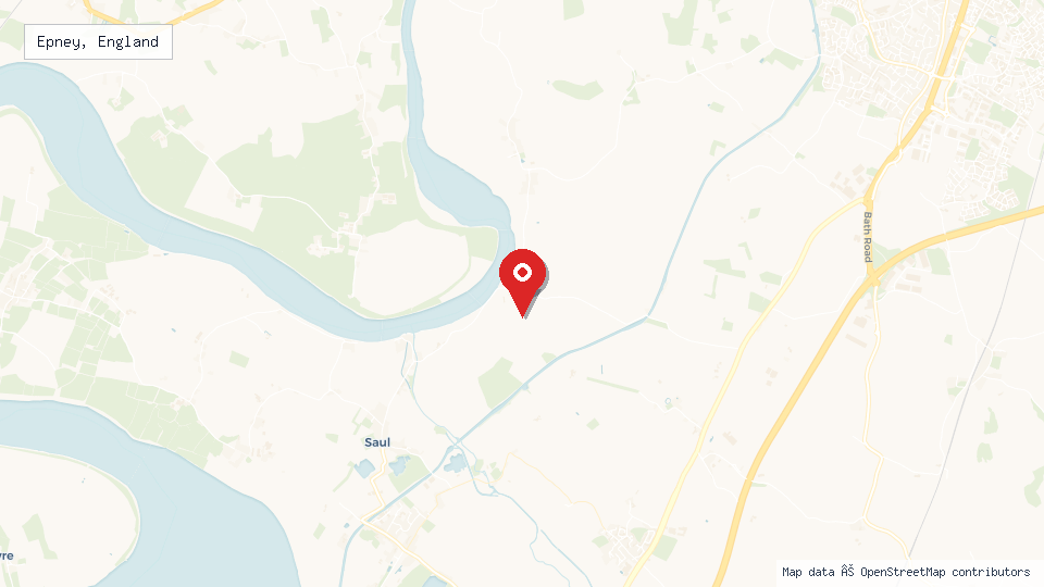 Street map of Epney, England with location pin