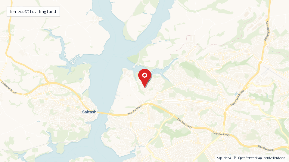 Street map of Ernesettle, England with location pin