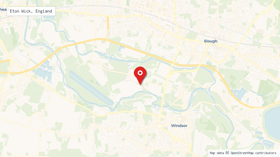 Street map of Eton Wick, England with location pin