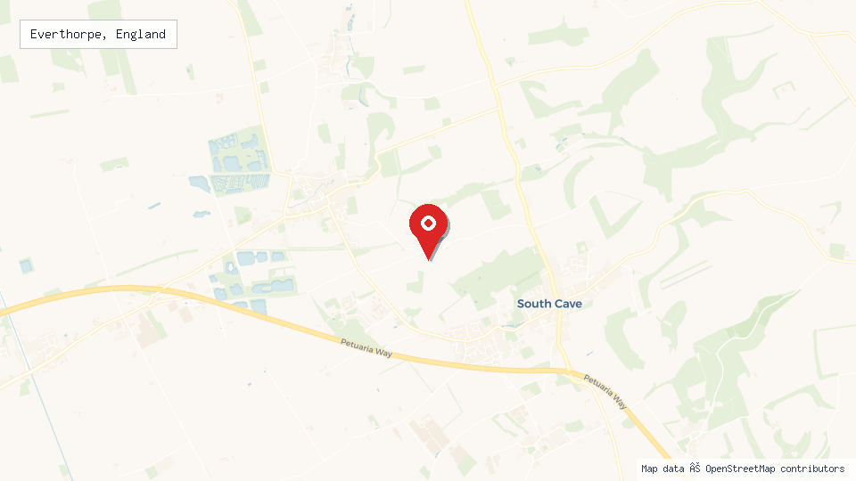 Street map of Everthorpe, England with location pin
