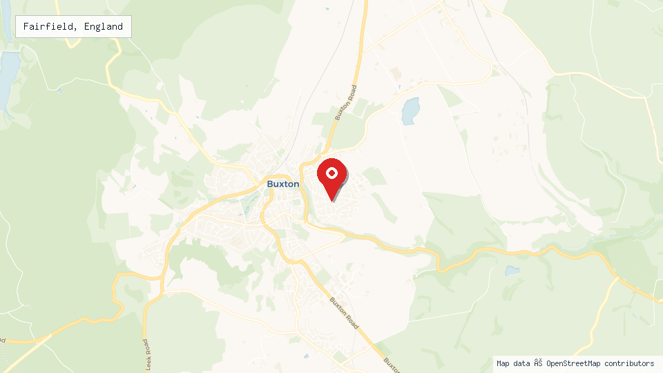 Street map of Fairfield, England with location pin