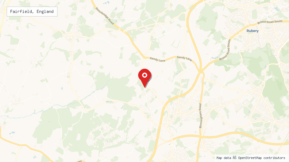 Street map of Fairfield, England with location pin