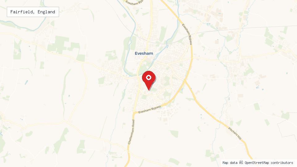 Street map of Fairfield, England with location pin