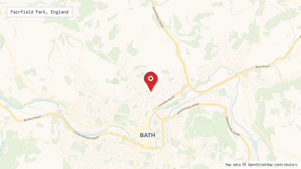 Street map of Fairfield Park, England with location pin