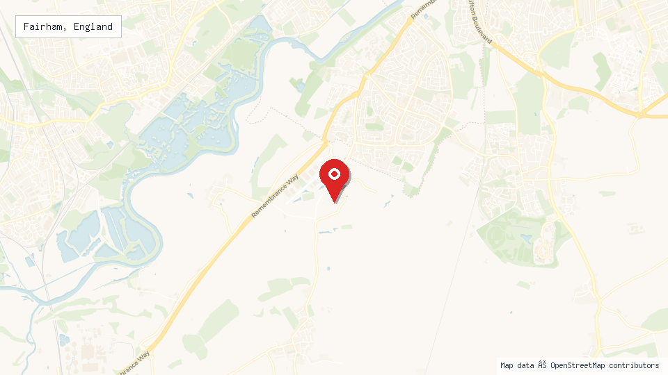 Street map of Fairham, England with location pin