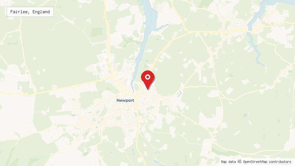 Street map of Fairlee, England with location pin