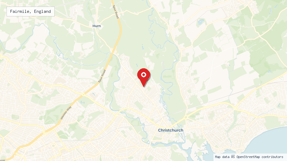 Street map of Fairmile, England with location pin