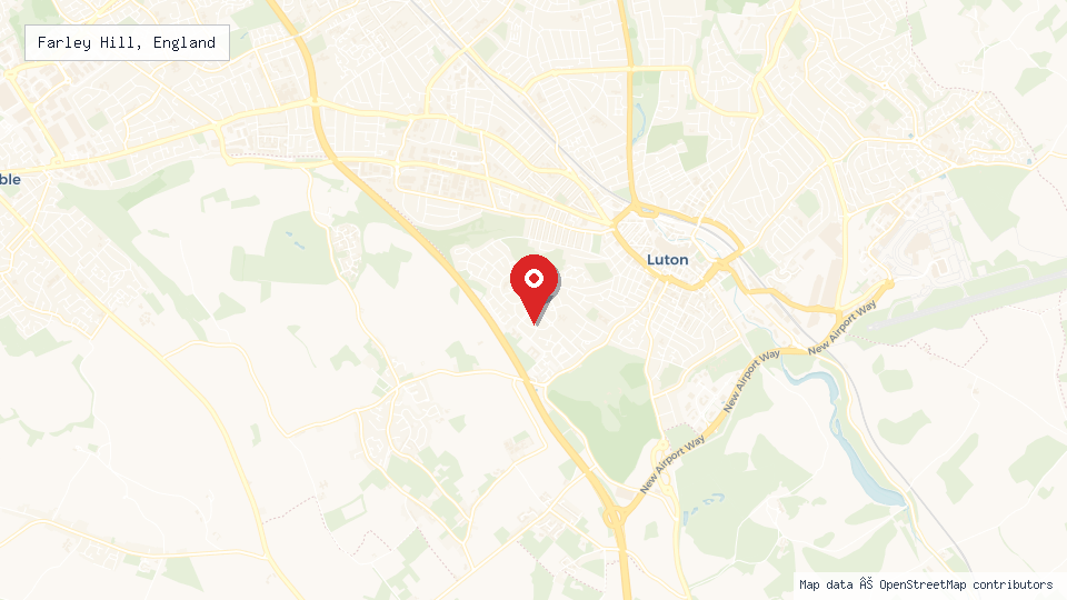 Street map of Farley Hill, England with location pin
