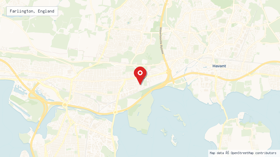 Street map of Farlington, England with location pin