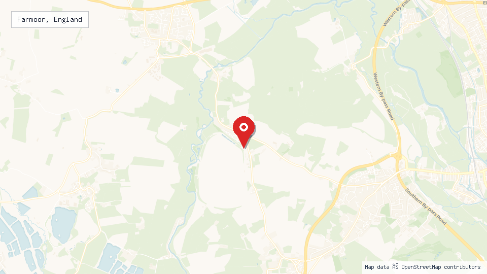 Street map of Farmoor, England with location pin