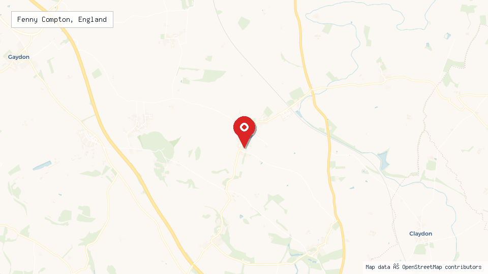 Street map of Fenny Compton, England with location pin