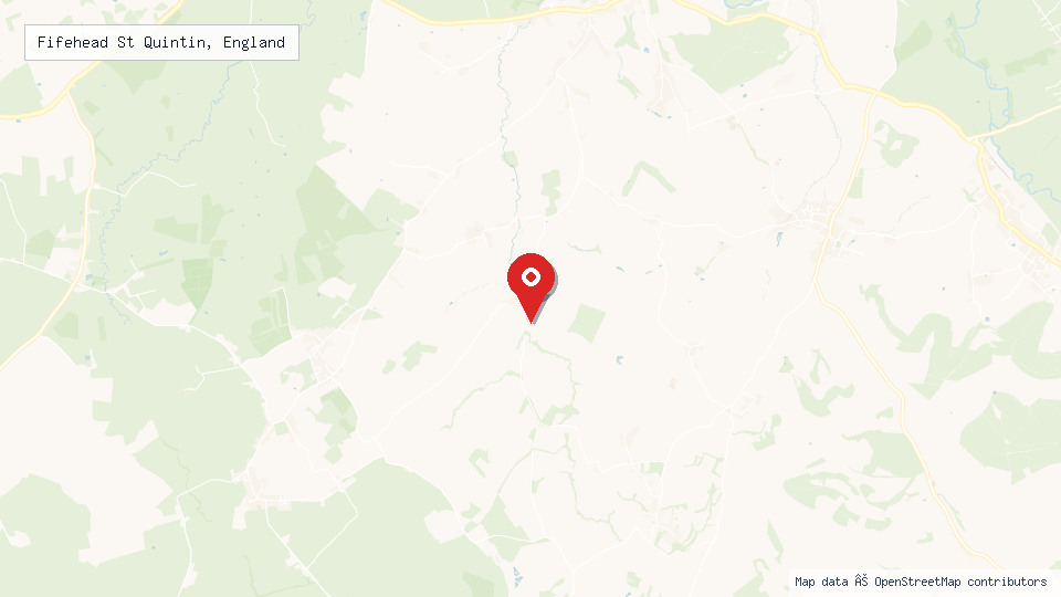 Street map of Fifehead St Quintin, England with location pin