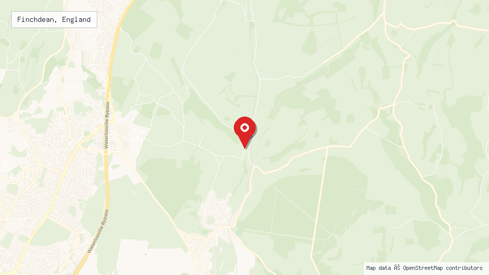 Street map of Finchdean, England with location pin