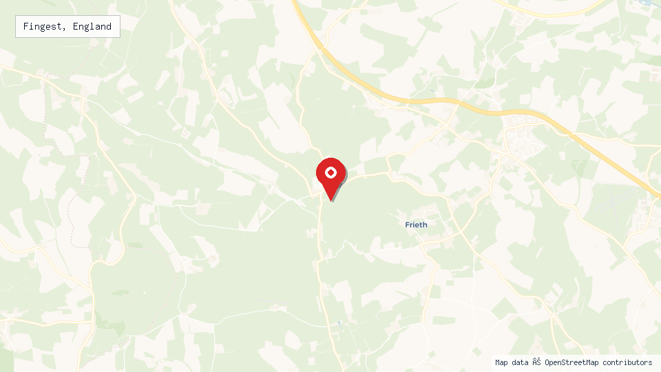 Street map of Fingest, England with location pin