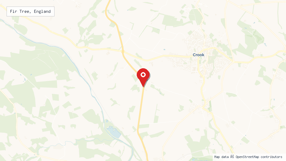 Street map of Fir Tree, England with location pin