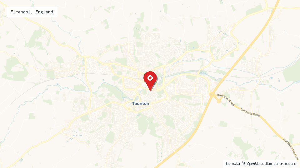 Street map of Firepool, England with location pin
