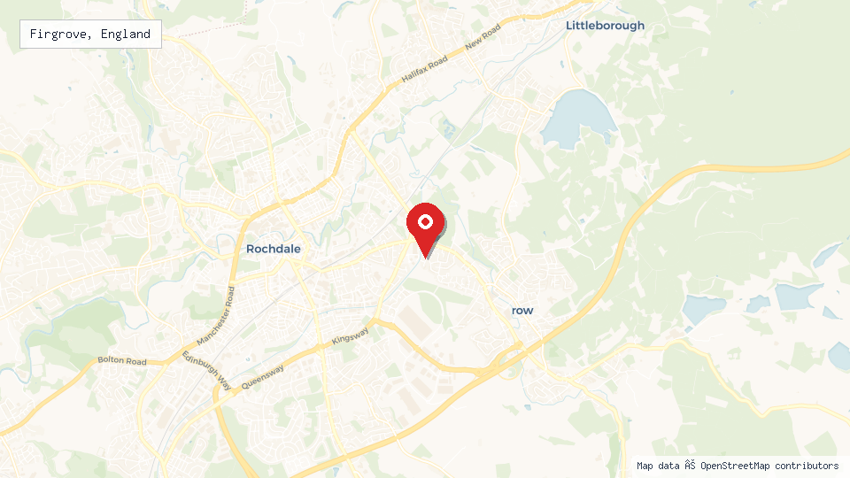 Street map of Firgrove, England with location pin