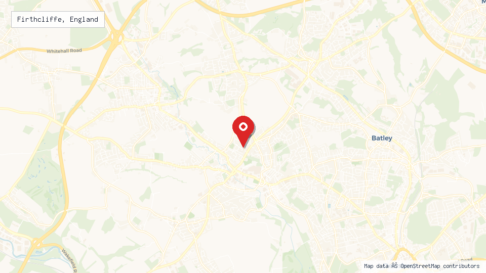 Street map of Firthcliffe, England with location pin