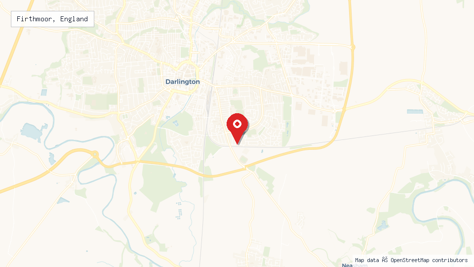 Street map of Firthmoor, England with location pin