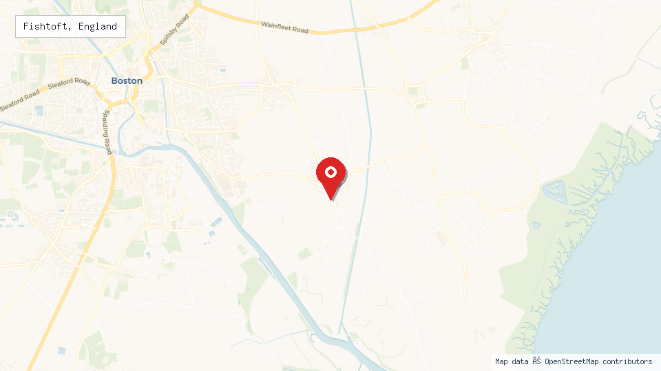 Street map of Fishtoft, England with location pin