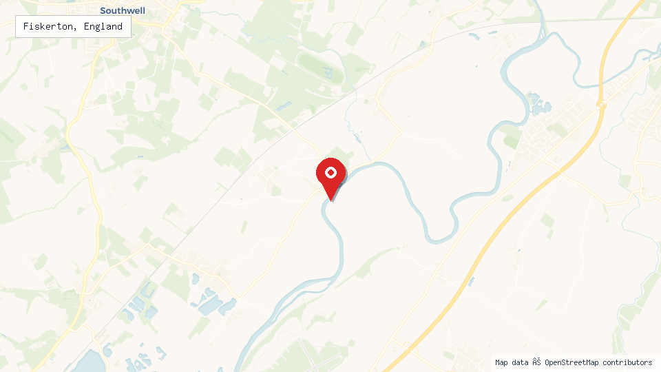 Street map of Fiskerton, England with location pin