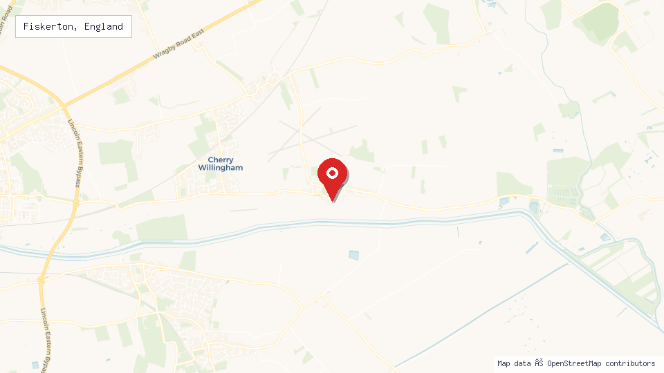 Street map of Fiskerton, England with location pin