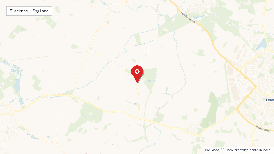 Street map of Flecknoe, England with location pin