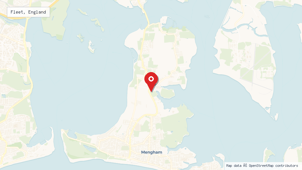 Street map of Fleet, England with location pin